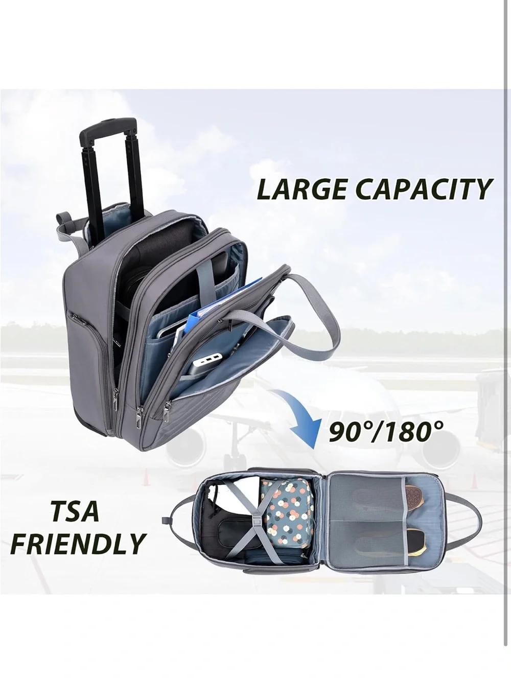 Vankean Quilted Carry-On Travel Bag - Gray